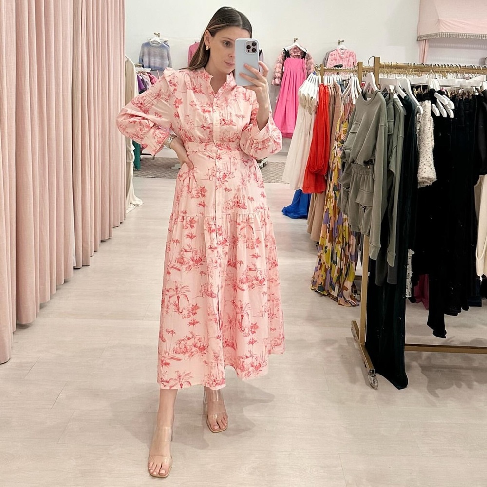 Sugarlips Toile Pink Cotton Dress